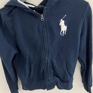 Kids Navy Blue Polo Ralph Lauren Zip-Up Jacket